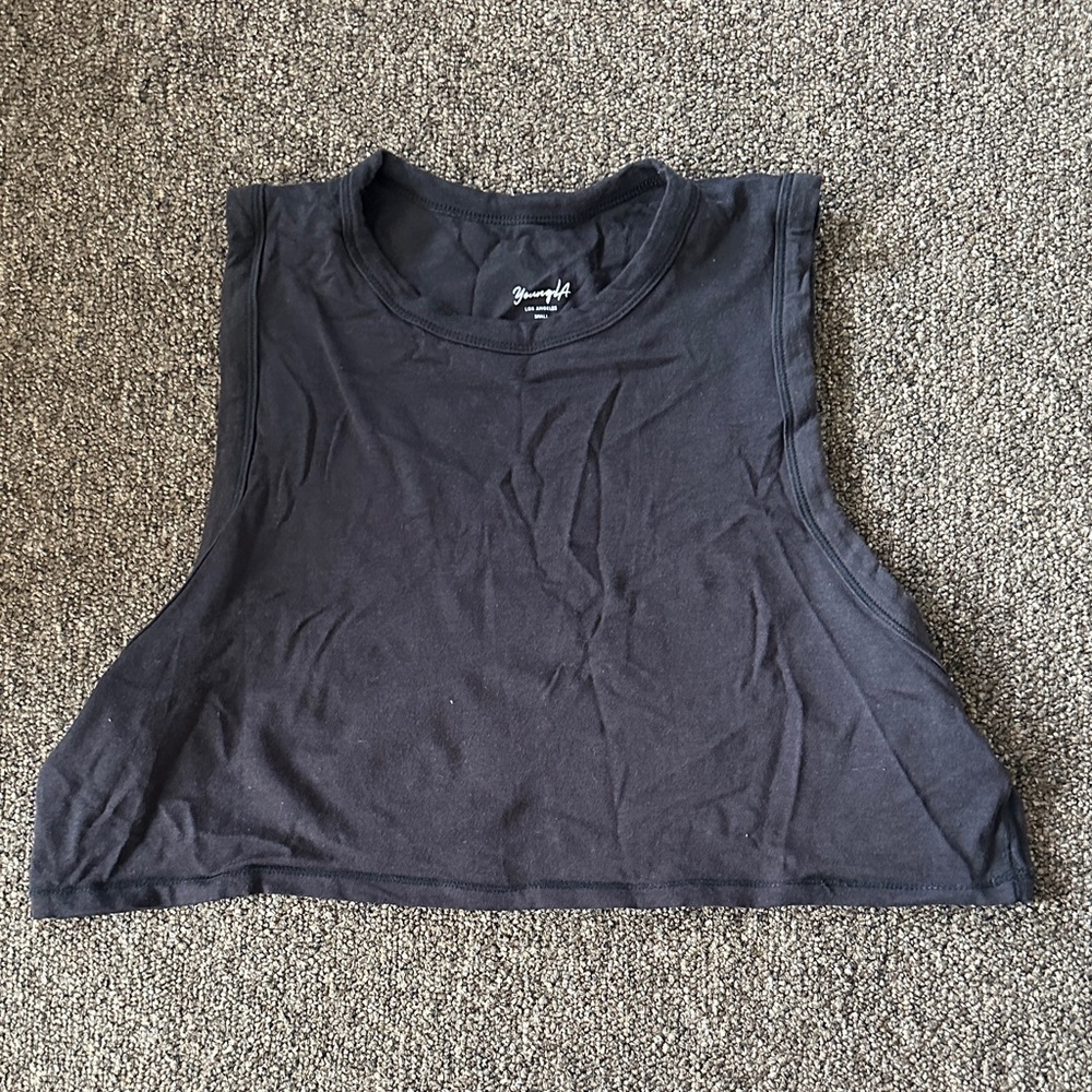 YoungLA Black Crop Muscle Tank - Women's Sleeveless Top